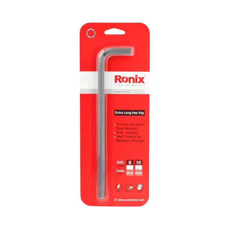 خرید آچار آلن تک ۱۰ میلی‌متری بلند رونیکس RH-2025 | فولاد Cr